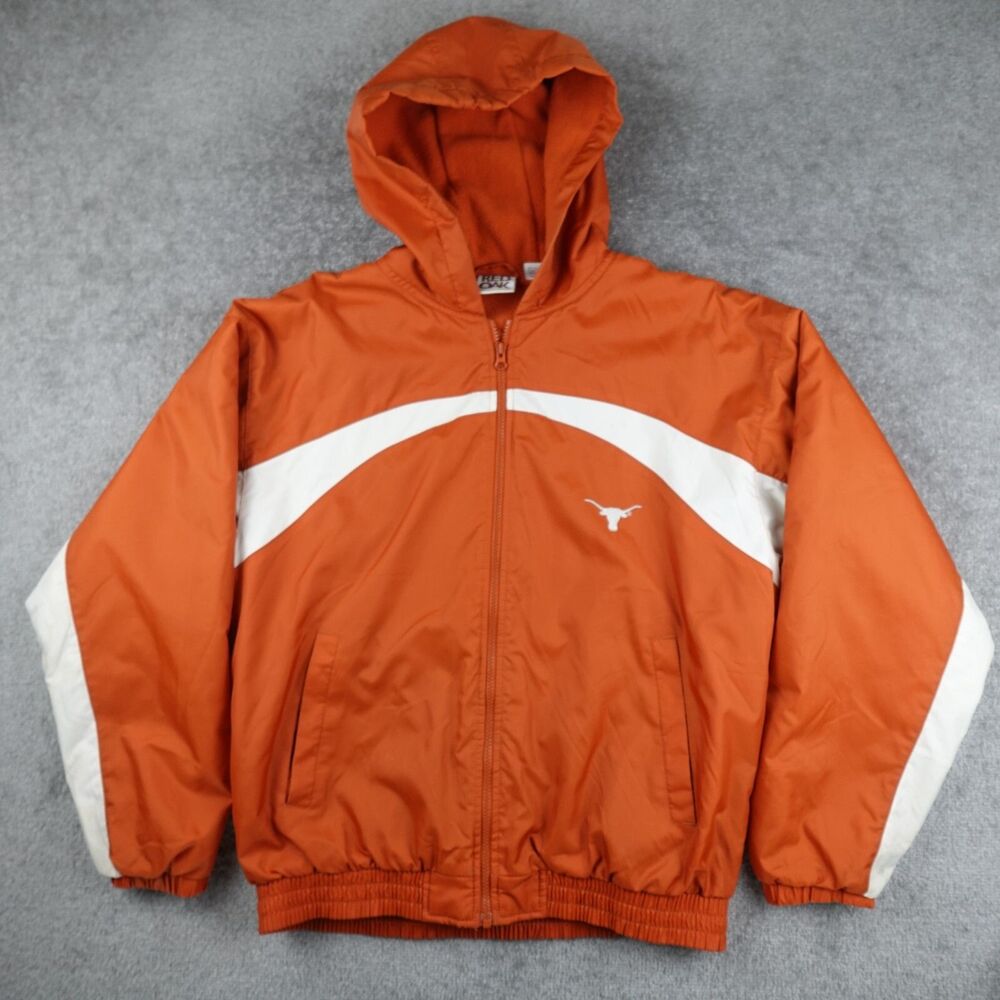 Vintage Texas Longhorns Jacket Men's M Orange White Red Oak Sportswear Hooded